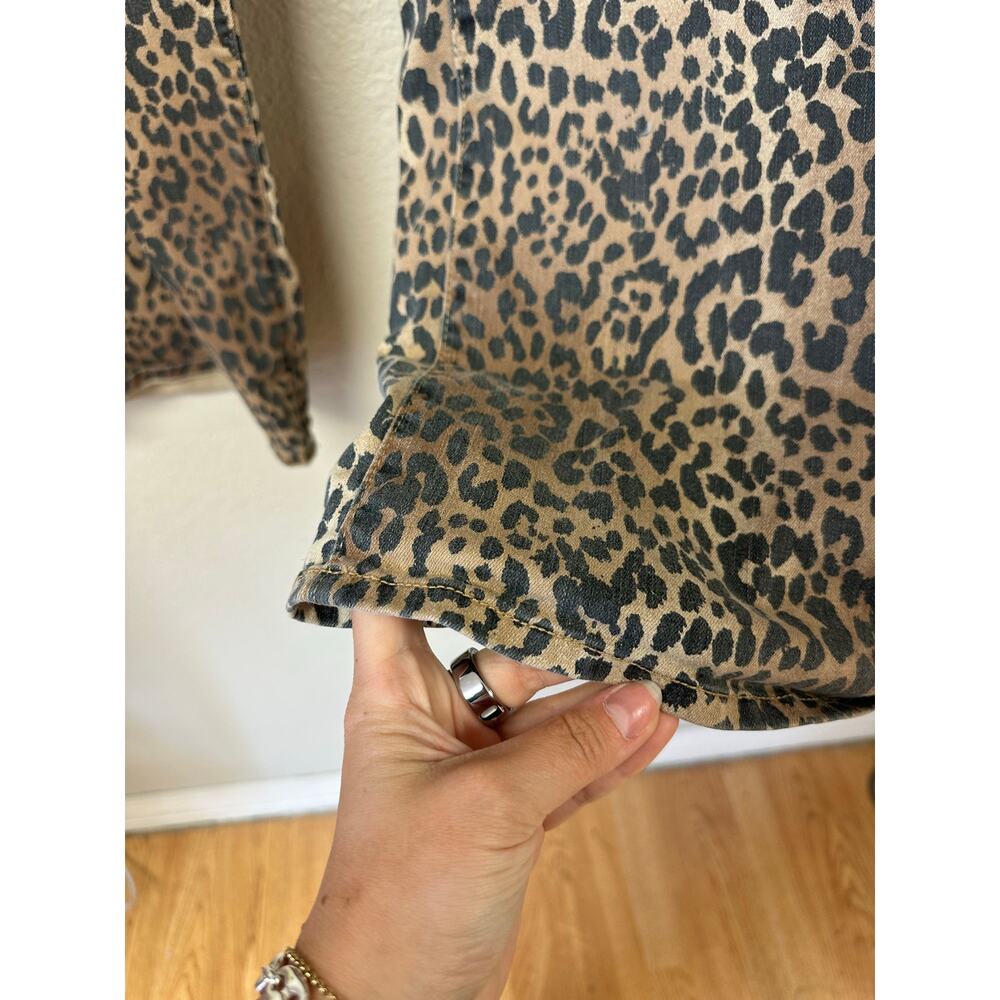 Gap Leopard Print High Rise Wide Leg Jeans Brown Black Size 12/31R - Picture 6 of 6